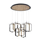 Eurofase Lighting Dagmar 33" 9-Light Dimmable Integrated LED Black Round Chandelier With Dome Glass Shades
