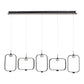 Eurofase Lighting Dagmar 53" 5-Light Dimmable Integrated LED Black Linear Chandelier With Dome Glass Shades