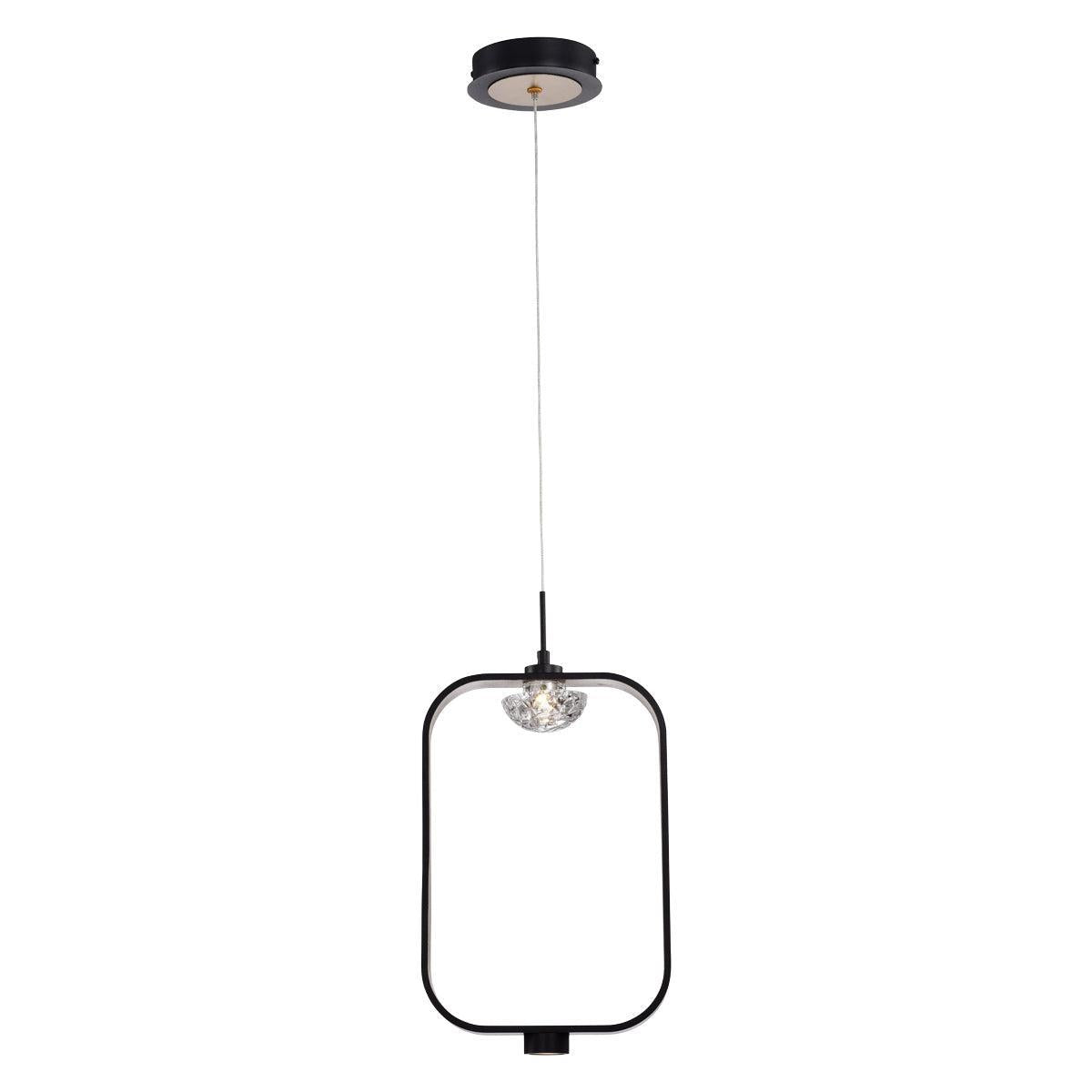 Eurofase Lighting Dagmar 9" Dimmable Integrated LED Black Pendant Light With Dome Glass Shade