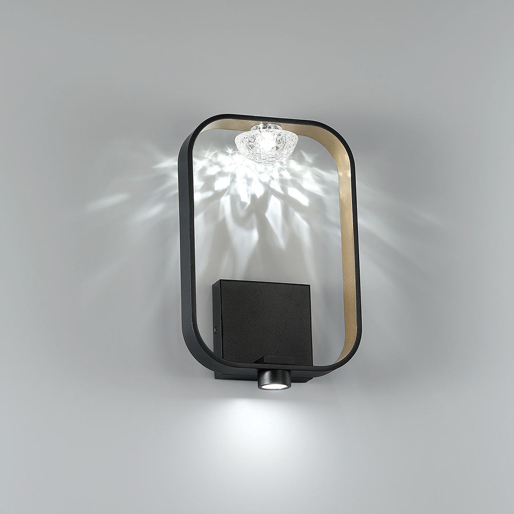 Eurofase Lighting Dagmar 9" Integrated LED Black Wall Sconce With Dome Glass Shade