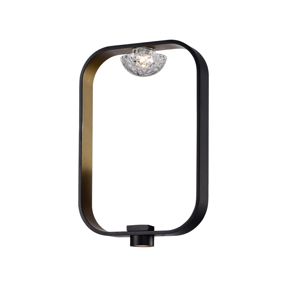 Eurofase Lighting Dagmar 9" Integrated LED Black Wall Sconce With Dome Glass Shade