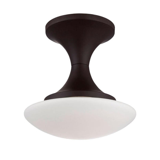 Eurofase Lighting Dallner 10" Dimmable Integrated LED Bronze Flush Mount With Opal White Glass Shade