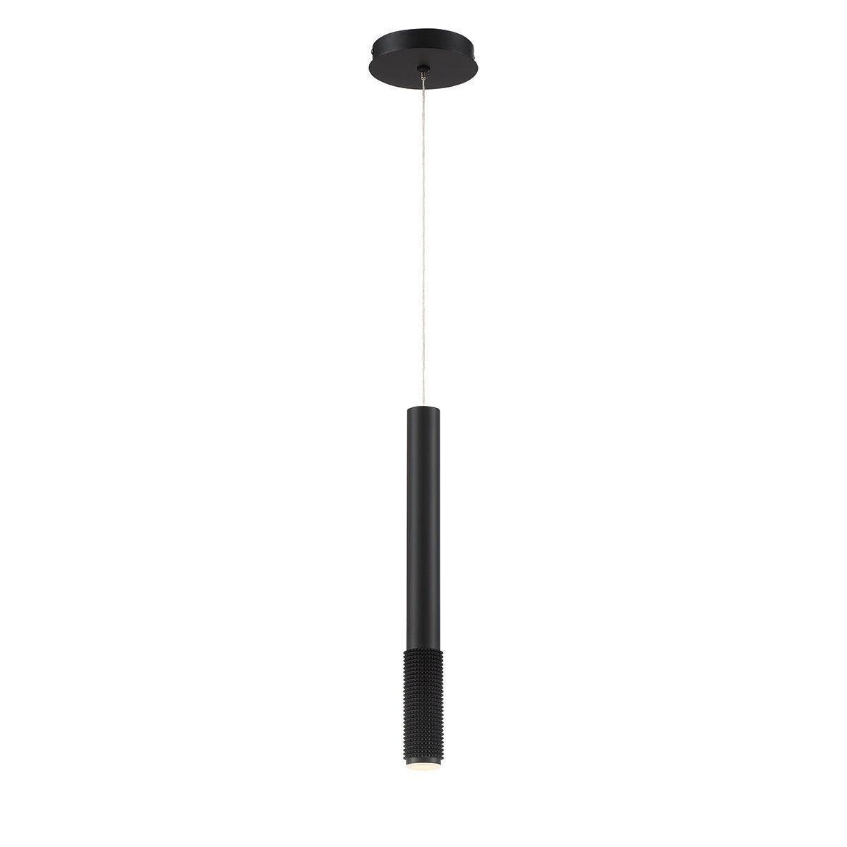 Eurofase Lighting Davenport 2" Integrated LED Black Pendant Light With Short Textured Aluminum Shade