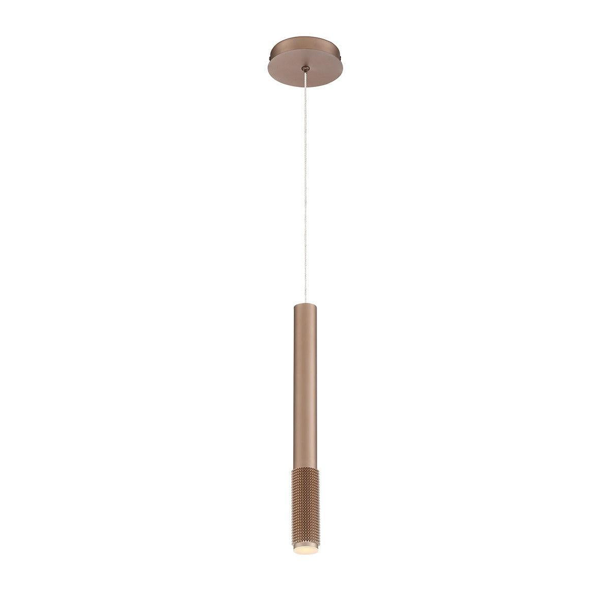 Eurofase Lighting Davenport 2" Integrated LED Champagne Pendant Light With Short Textured Aluminum Shade
