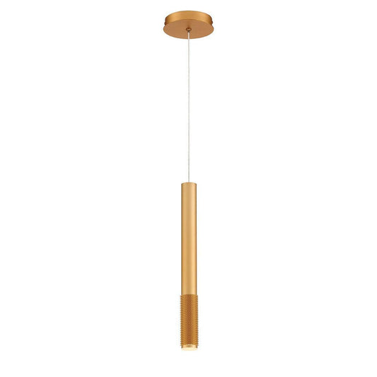Eurofase Lighting Davenport 2" Integrated LED Gold Pendant Light With Short Textured Aluminum Shade