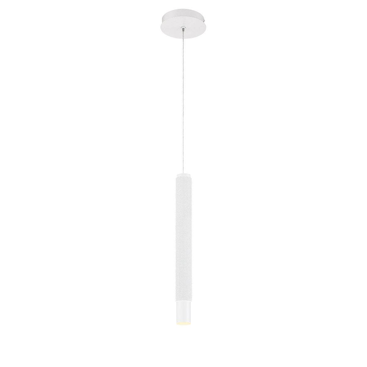 Eurofase Lighting Davenport 2" Integrated LED White Pendant Light With Long Textured Aluminum Shade