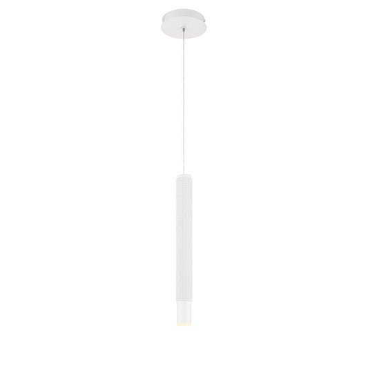 Eurofase Lighting Davenport 2" Integrated LED White Pendant Light With Long Textured Aluminum Shade