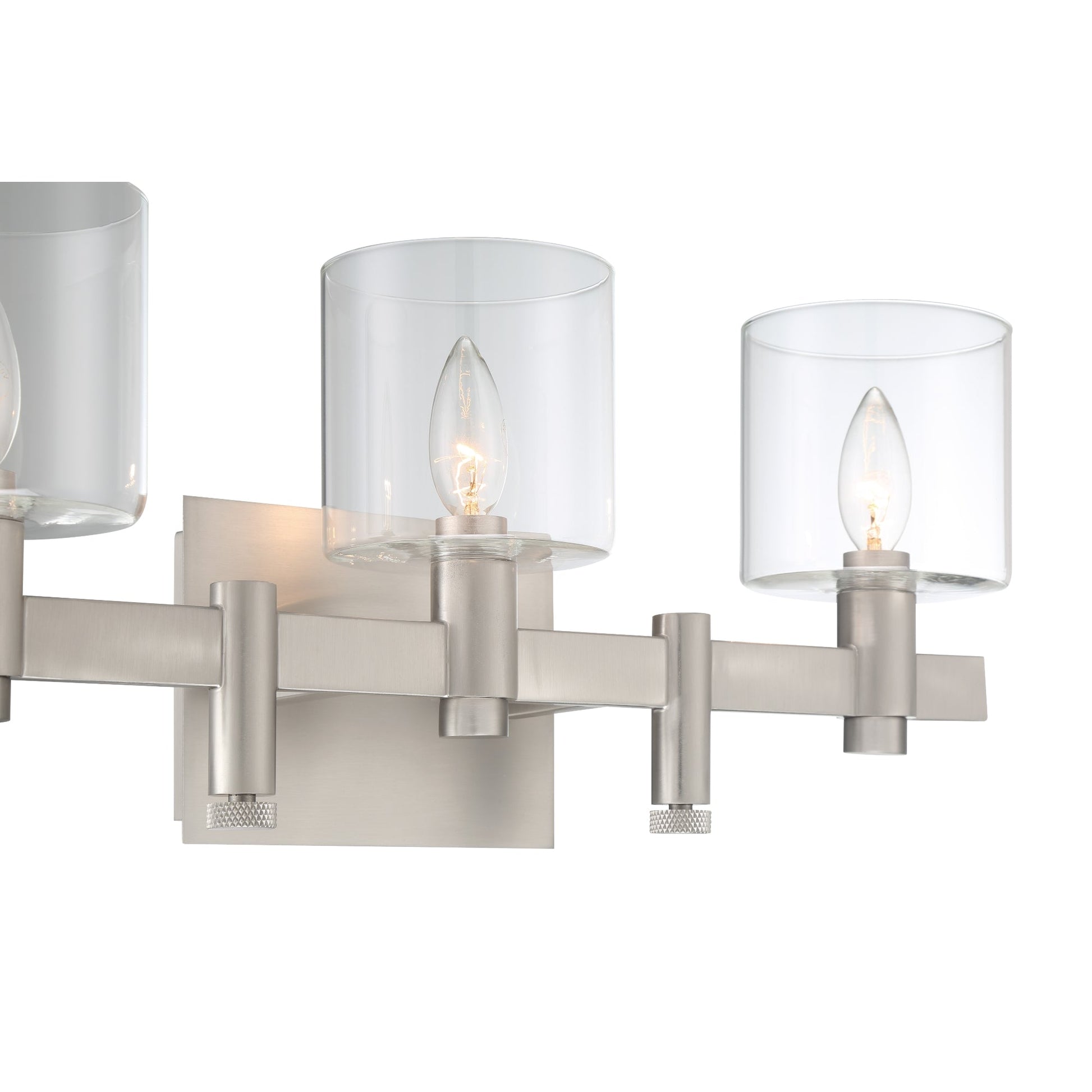 Eurofase Lighting Decato 21" 3-Light Satin Nickel Bath Bar With Clear Glass Shades