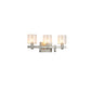 Eurofase Lighting Decato 21" 3-Light Satin Nickel Bath Bar With Clear Glass Shades