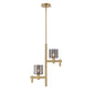 Eurofase Lighting Decato 22" 2-Light Smoke Glass Shade Gold Iron Pendant Chandelier