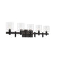 Eurofase Lighting Decato 38" 5-Light Matte Black Bath Bar With Clear Glass Shades