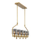 Eurofase Lighting Decato 42" 5-Light Satin Gold Linear Chandelier With Smoked Glass Shades