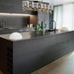 Eurofase Lighting Decato 42" 5-Light Satin Gold Linear Chandelier With Smoked Glass Shades