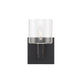 Eurofase Lighting Decato 9" 1-Light Matte Black Wall Sconce With Clear Glass Shade