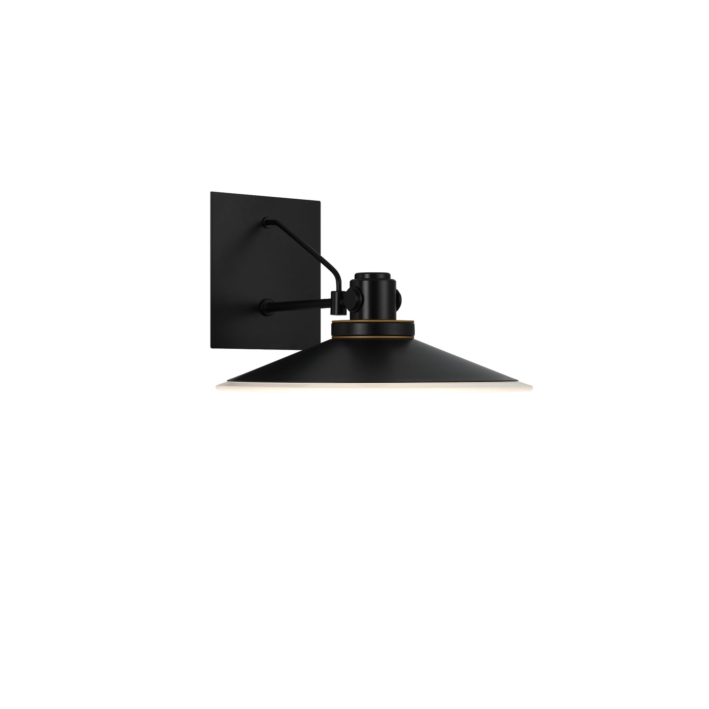 Eurofase Lighting Deckard 12" 1-Light Integrated LED Frosted Glass Shade Gold and Black Outdoor Wall Lantern Light