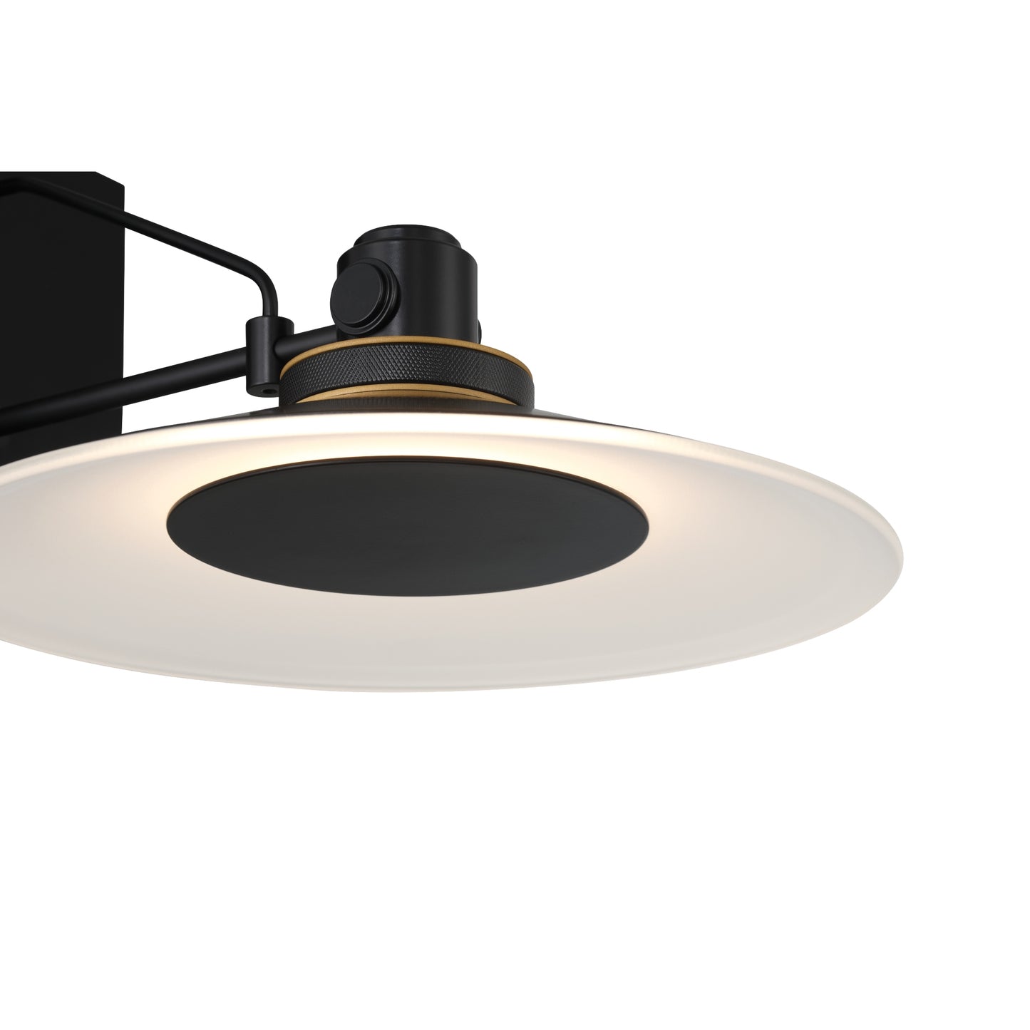 Eurofase Lighting Deckard 12" 1-Light Integrated LED Frosted Glass Shade Gold and Black Outdoor Wall Lantern Light