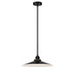 Eurofase Lighting Deckard 16" 1-Light Integrated LED Frosted Glass Shade Gold and Black Outdoor Pendant Light