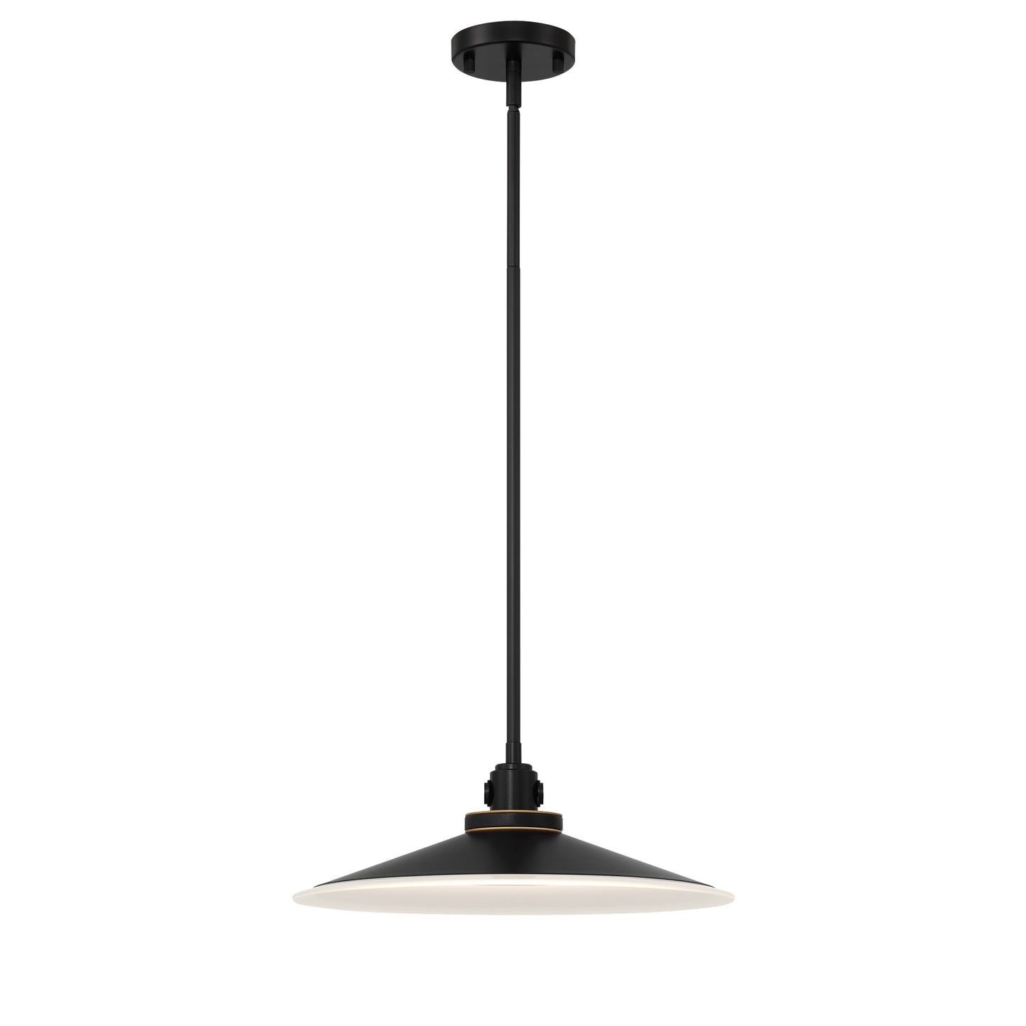 Eurofase Lighting Deckard 16" 1-Light Integrated LED Frosted Glass Shade Gold and Black Outdoor Pendant Light