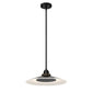 Eurofase Lighting Deckard 16" 1-Light Integrated LED Frosted Glass Shade Gold and Black Outdoor Pendant Light