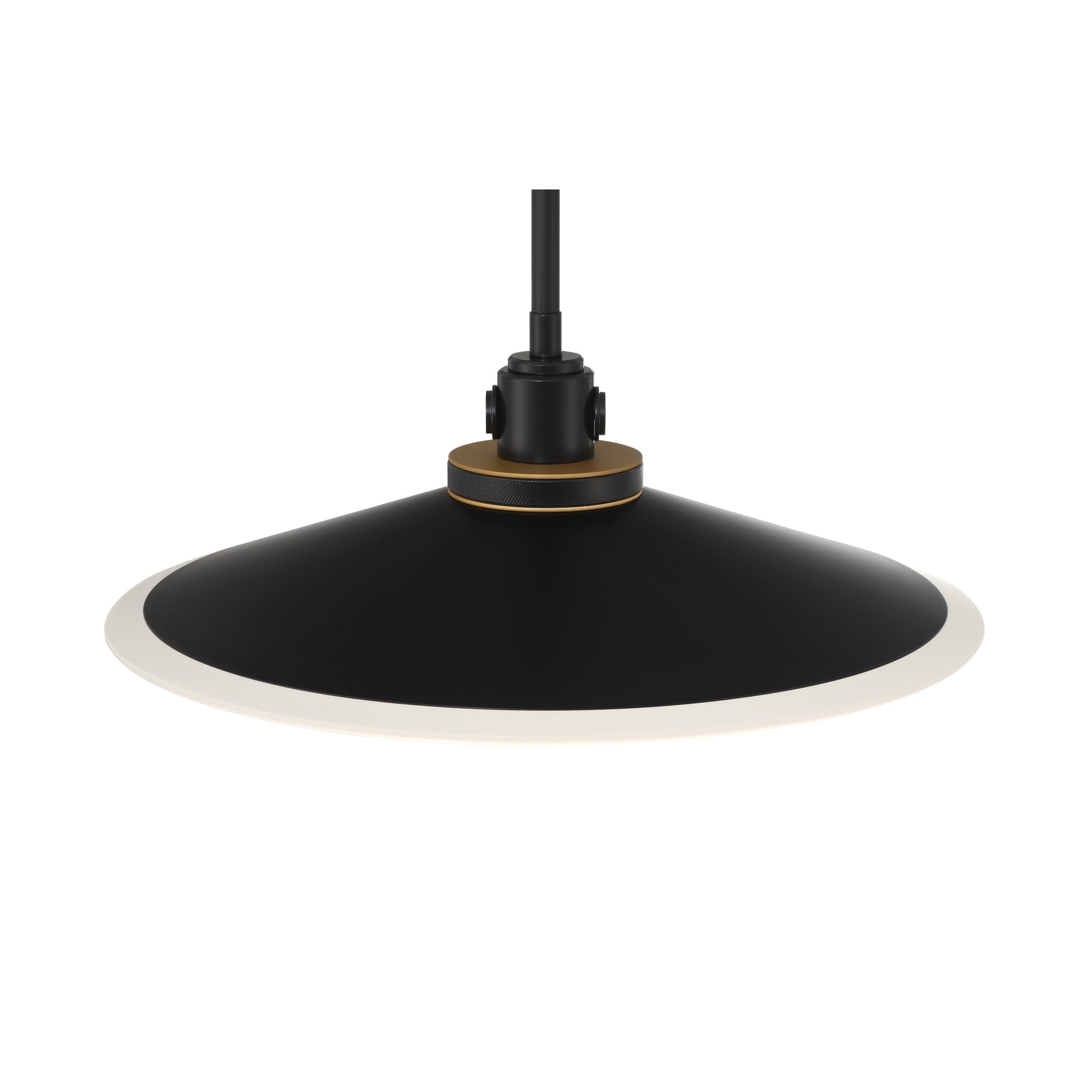 Eurofase Lighting Deckard 16" 1-Light Integrated LED Frosted Glass Shade Gold and Black Outdoor Pendant Light