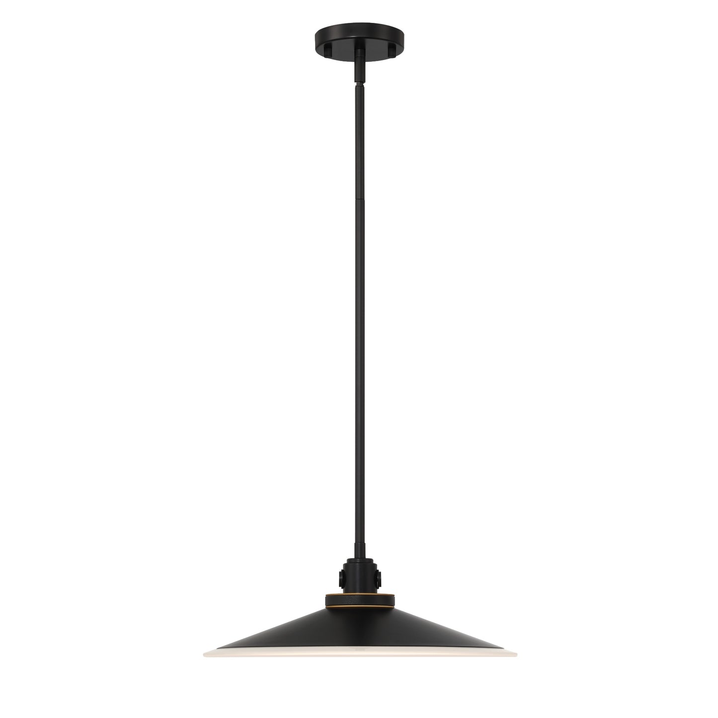 Eurofase Lighting Deckard 16" 1-Light Integrated LED Frosted Glass Shade Gold and Black Outdoor Pendant Light