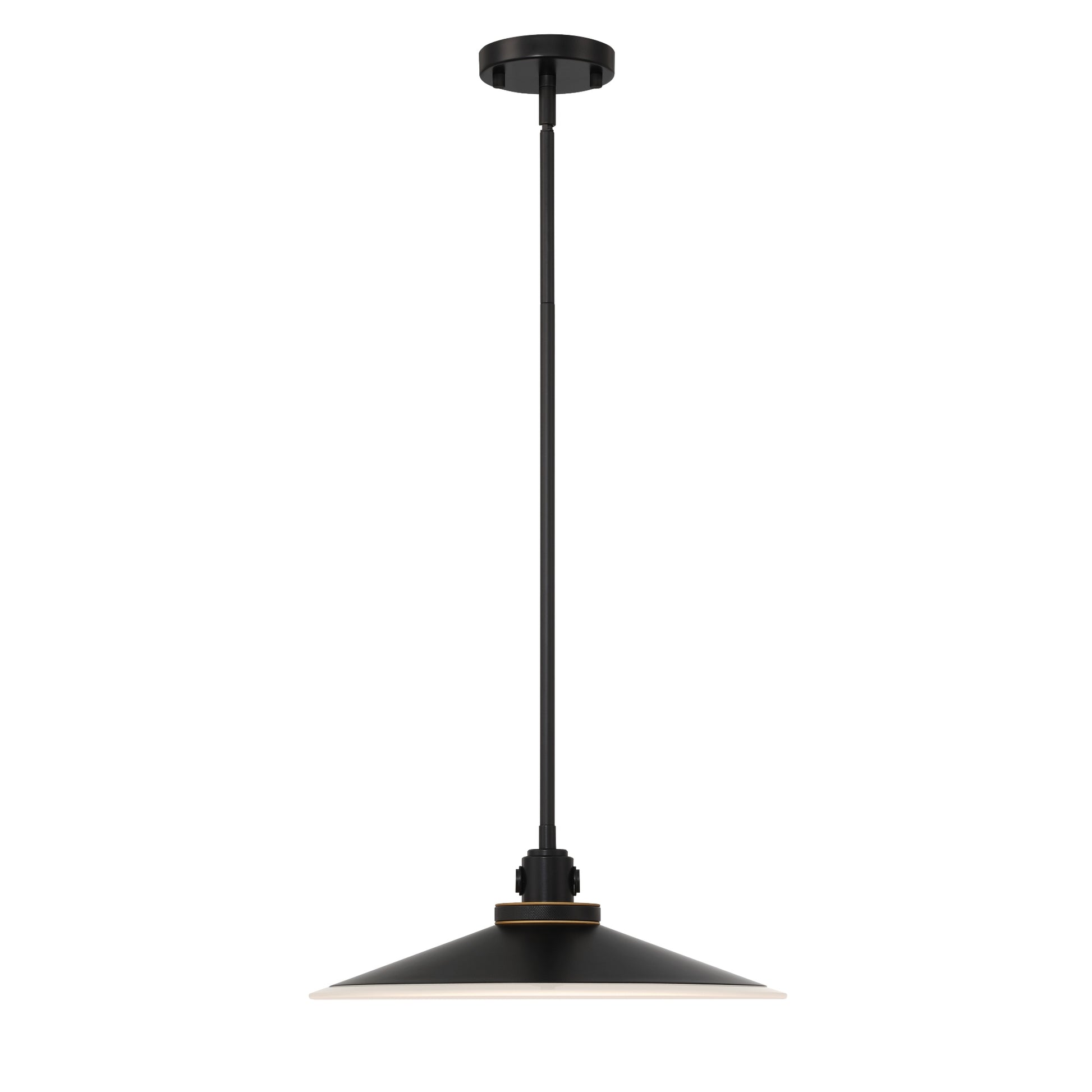 Eurofase Lighting Deckard 16" 1-Light Integrated LED Frosted Glass Shade Gold and Black Outdoor Pendant Light