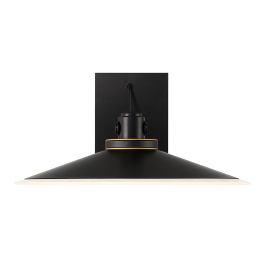Eurofase Lighting Deckard 16" 1-Light Integrated LED Frosted Glass Shade Gold and Black Outdoor Wall Lantern Light