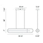 Eurofase Lighting Demark 42" Dimmable Integrated LED Metal Linear Satin Gold Chandelier With White Acrylic Shades