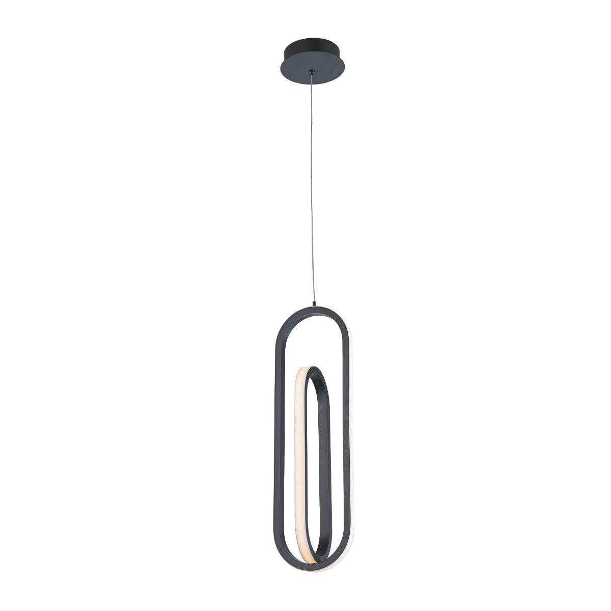 Eurofase Lighting Demark 7" Dimmable Integrated LED Matte Black Pendant Light With White Acrylic Shades