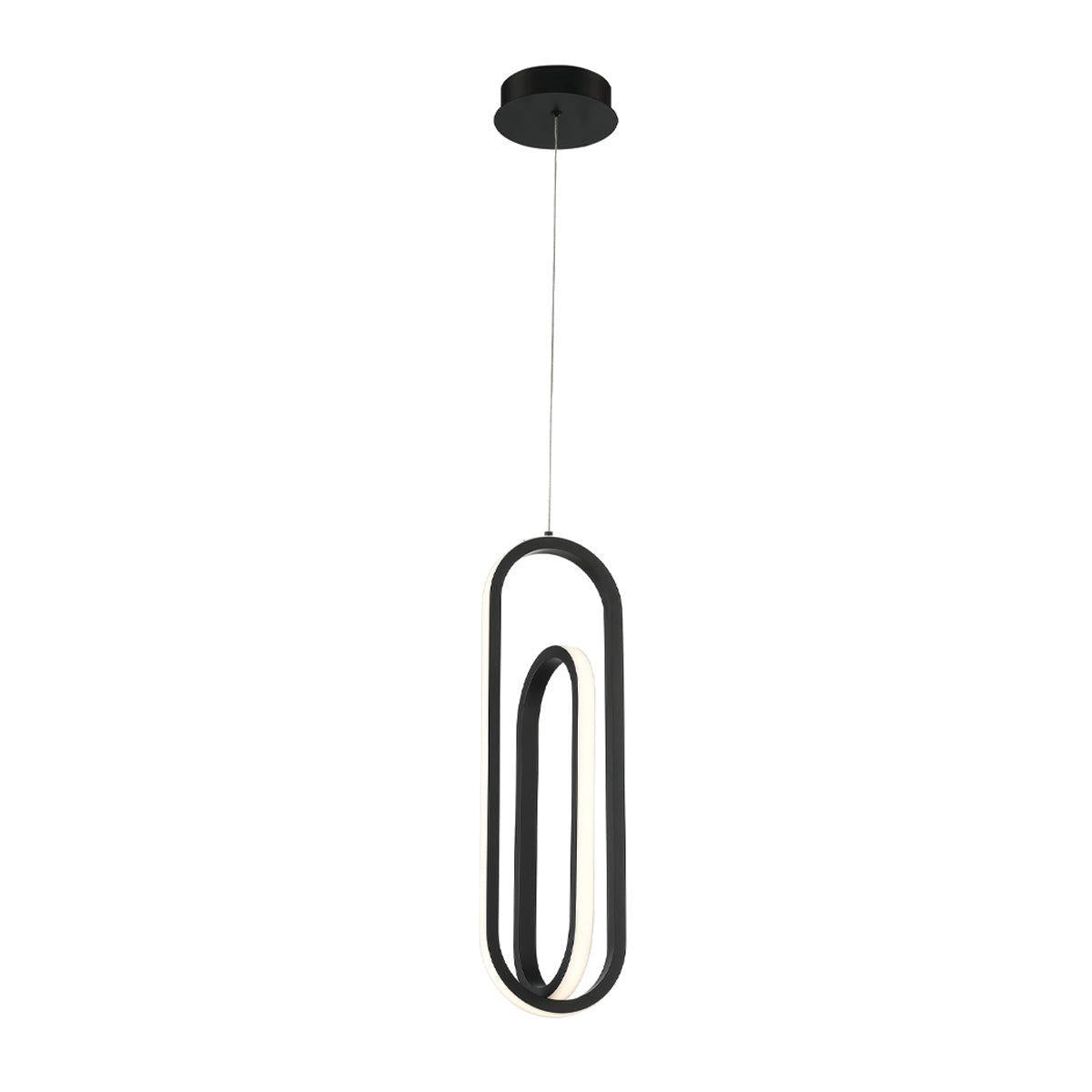 Eurofase Lighting Demark 7" Dimmable Integrated LED Matte Black Pendant Light With White Acrylic Shades