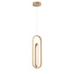 Eurofase Lighting Demark 7" Dimmable Integrated LED Satin Gold Pendant Light With White Acrylic Shades