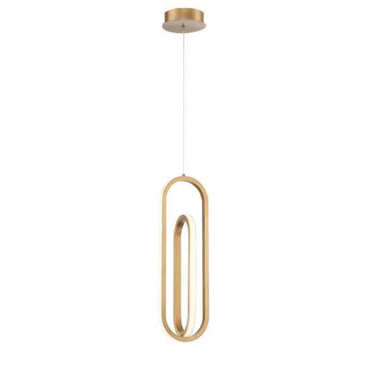 Eurofase Lighting Demark 7" Dimmable Integrated LED Satin Gold Pendant Light With White Acrylic Shades