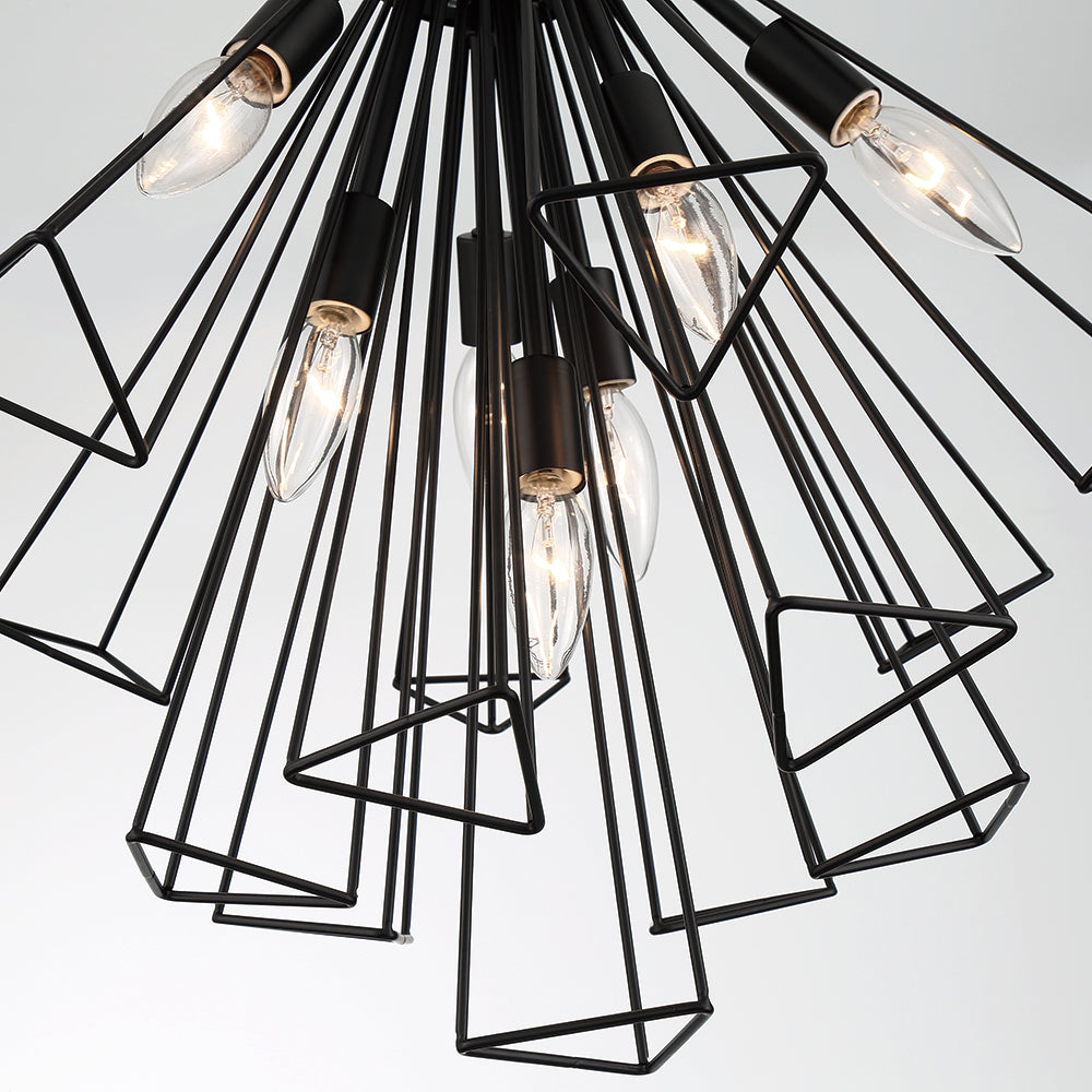 Eurofase Lighting Dendelio 20" 7-Light Incandescent Round Black Pendant Light