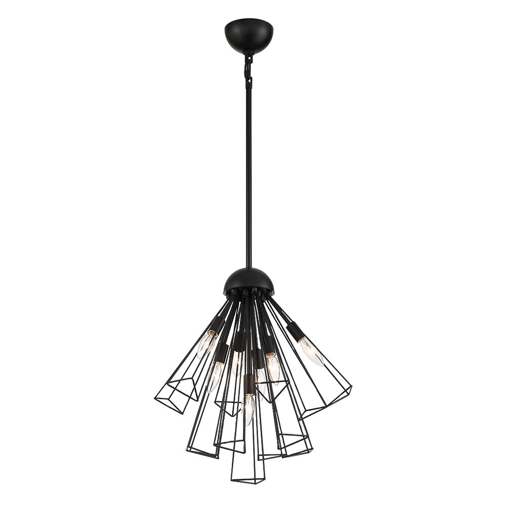 Eurofase Lighting Dendelio 20" 7-Light Incandescent Round Black Pendant Light