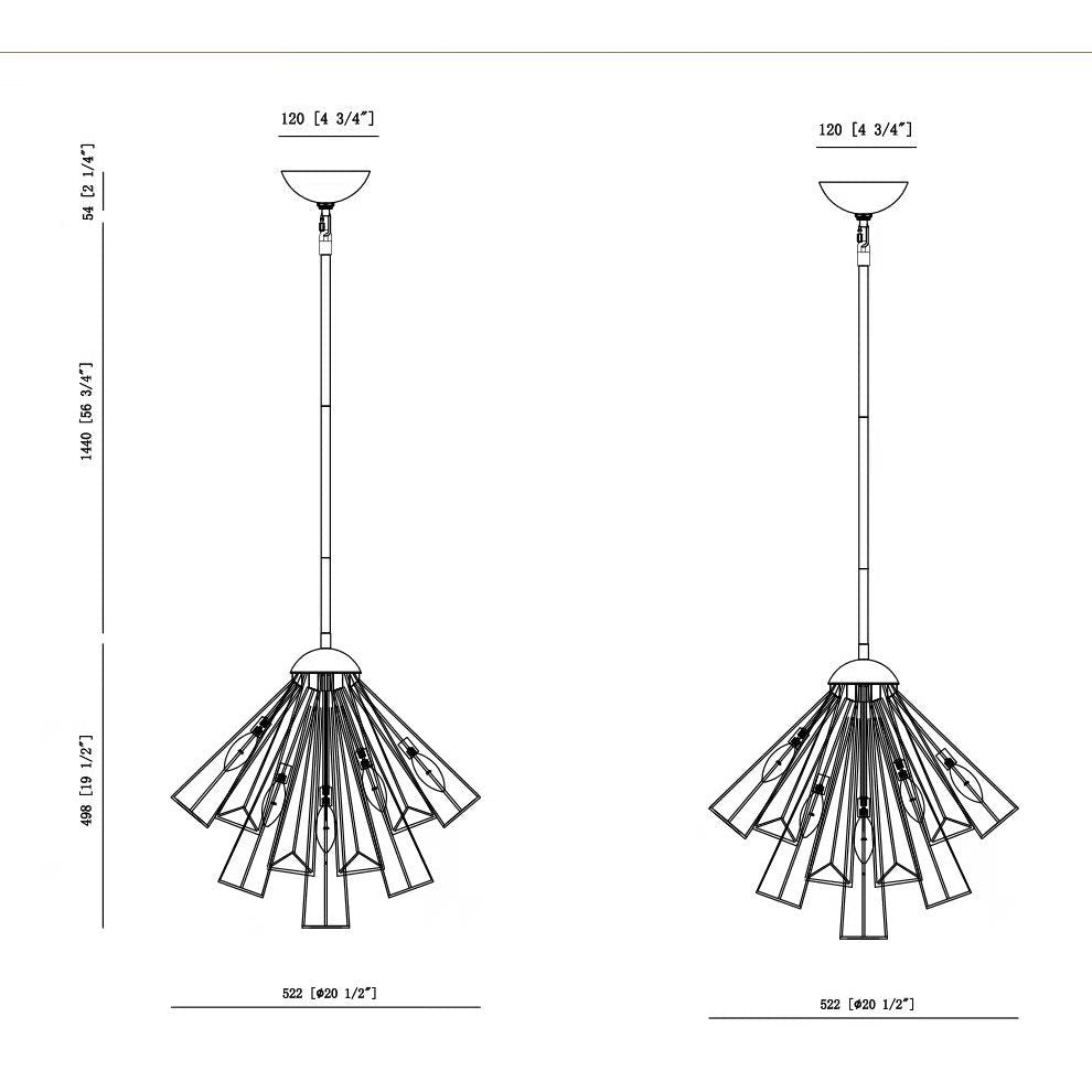 Eurofase Lighting Dendelio 20" 7-Light Incandescent Round Gold Pendant Light