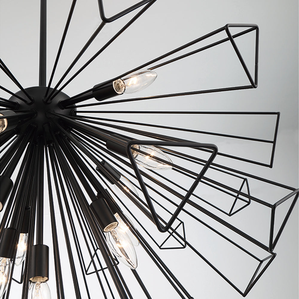 Eurofase Lighting Dendelio 30" 13-Light Incandescent Round Black Chandelier