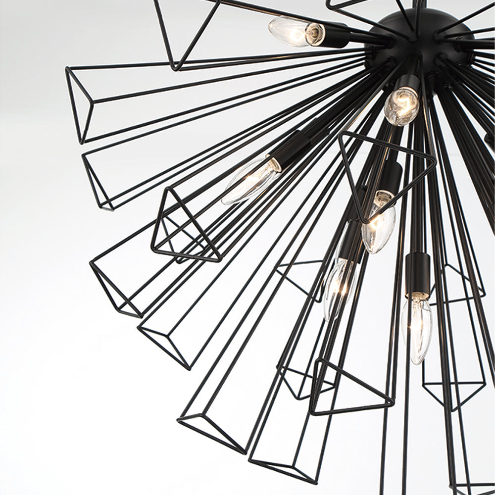 Eurofase Lighting Dendelio 30" 13-Light Incandescent Round Black Chandelier