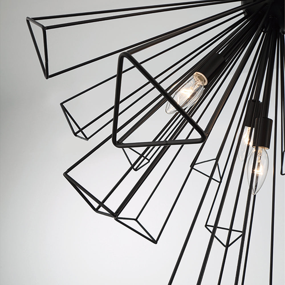 Eurofase Lighting Dendelio 30" 13-Light Incandescent Round Black Chandelier