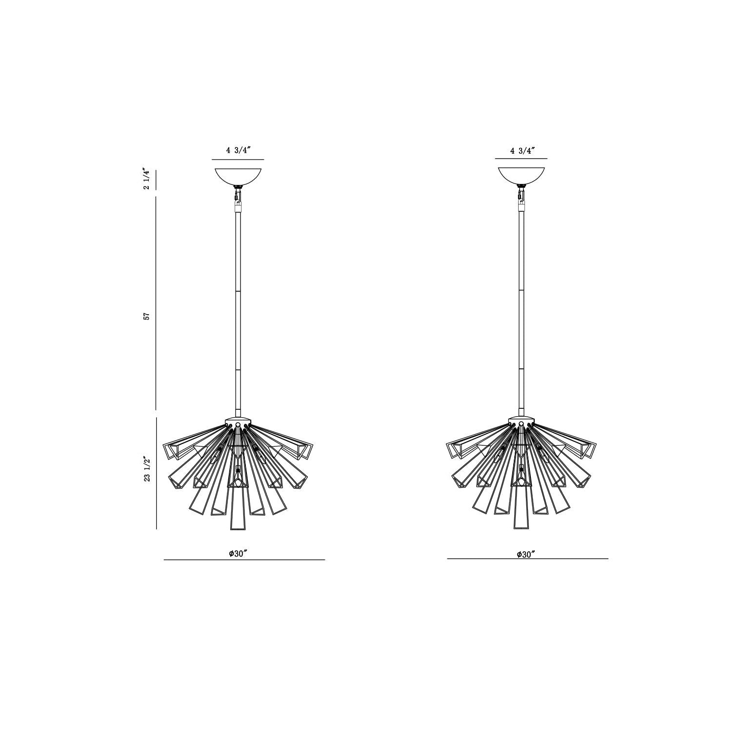 Eurofase Lighting Dendelio 30" 13-Light Incandescent Round Black Chandelier
