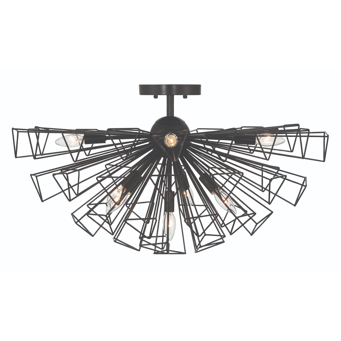 Eurofase Lighting Dendelio 30" 9-Light Incandescent Round Matte Black Chandelier