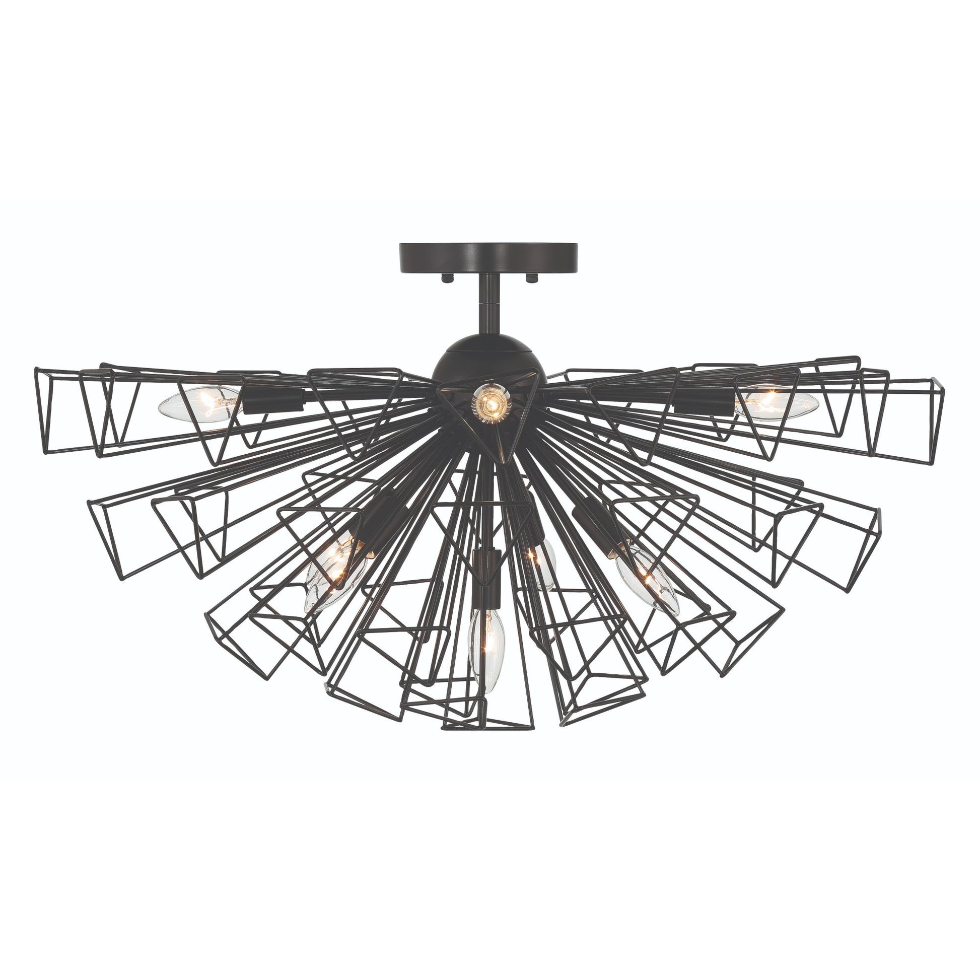 Eurofase Lighting Dendelio 30" 9-Light Incandescent Round Matte Black Chandelier