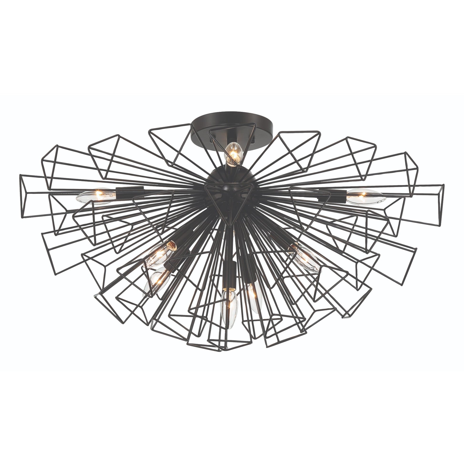Eurofase Lighting Dendelio 30" 9-Light Incandescent Round Matte Black Chandelier