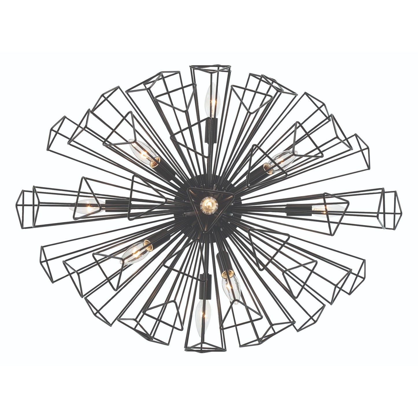 Eurofase Lighting Dendelio 30" 9-Light Incandescent Round Matte Black Chandelier