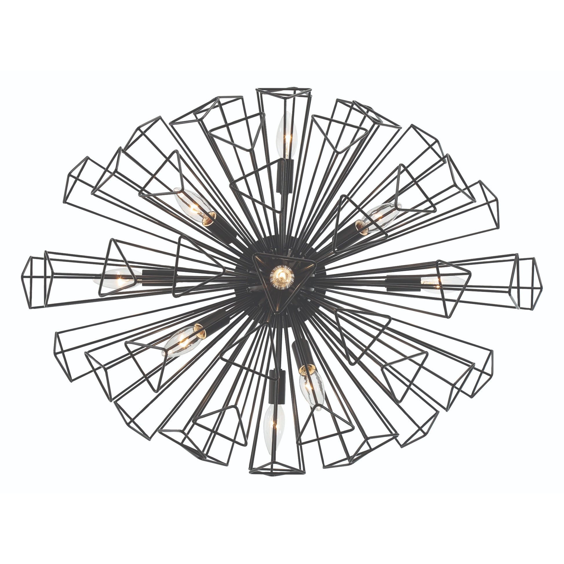 Eurofase Lighting Dendelio 30" 9-Light Incandescent Round Matte Black Chandelier