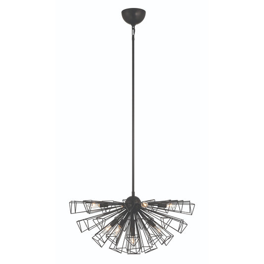 Eurofase Lighting Dendelio 30" 9-Light Incandescent Round Matte Black Chandelier