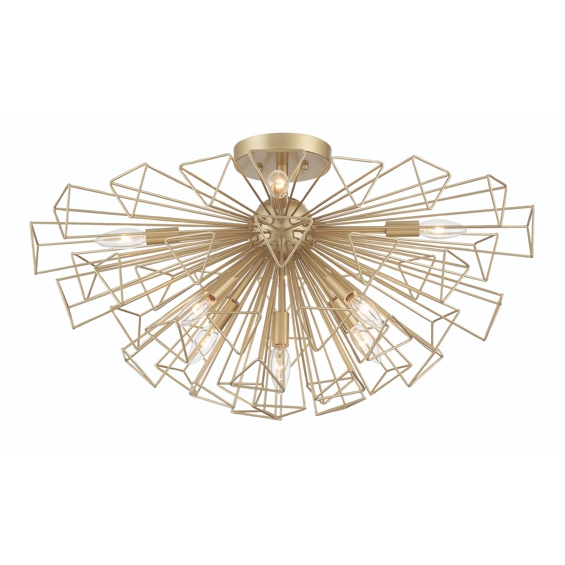 Eurofase Lighting Dendelio 30" 9-Light Incandescent Round Matte Gold Chandelier