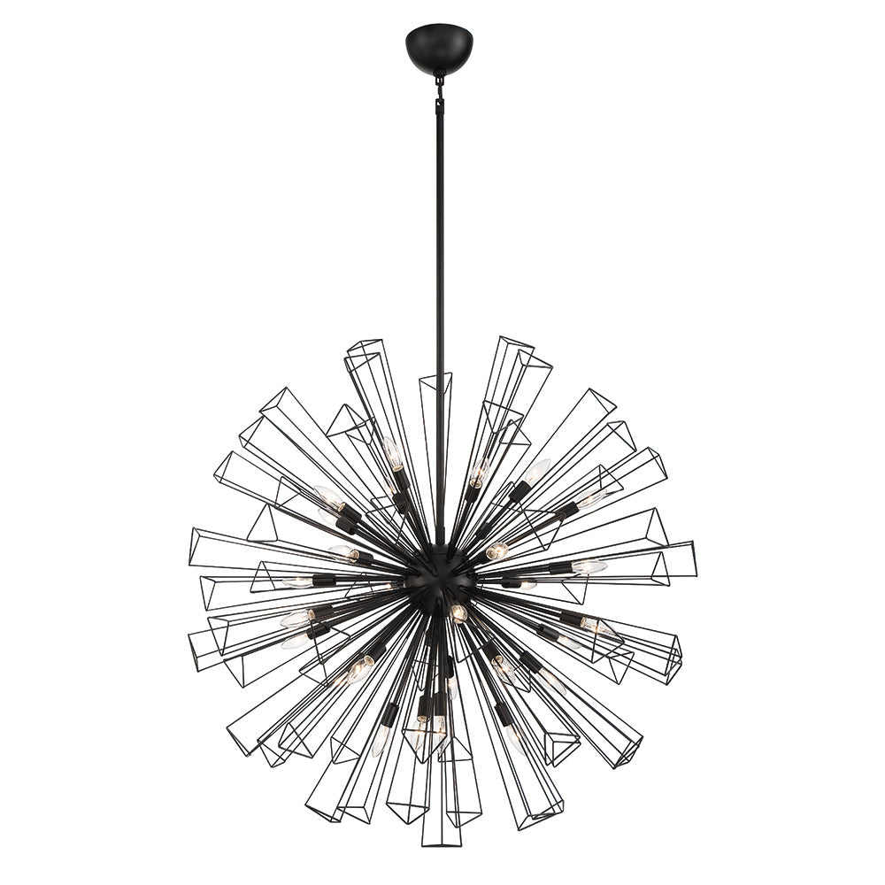 Eurofase Lighting Dendelio 41" 29-Light Incandescent Round Black Chandelier