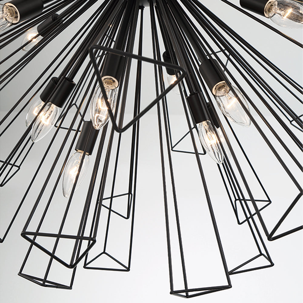 Eurofase Lighting Dendelio 41" 29-Light Incandescent Round Black Chandelier