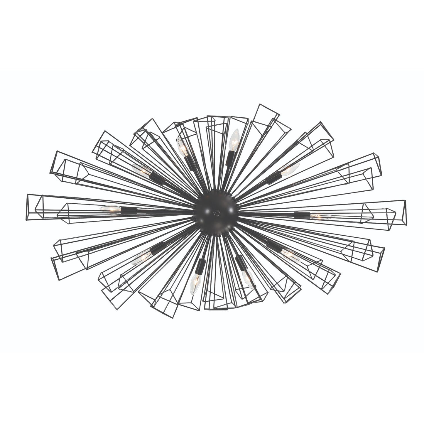 Eurofase Lighting Dendelio 45" 10-Light Incandescent Round Matte Black Chandelier