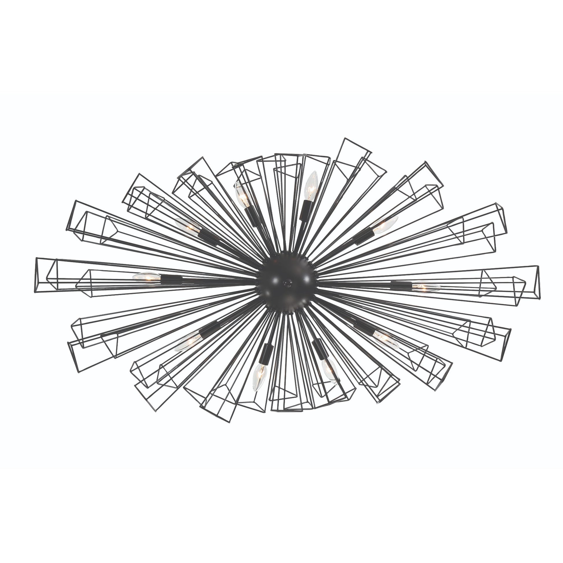 Eurofase Lighting Dendelio 45" 10-Light Incandescent Round Matte Black Chandelier